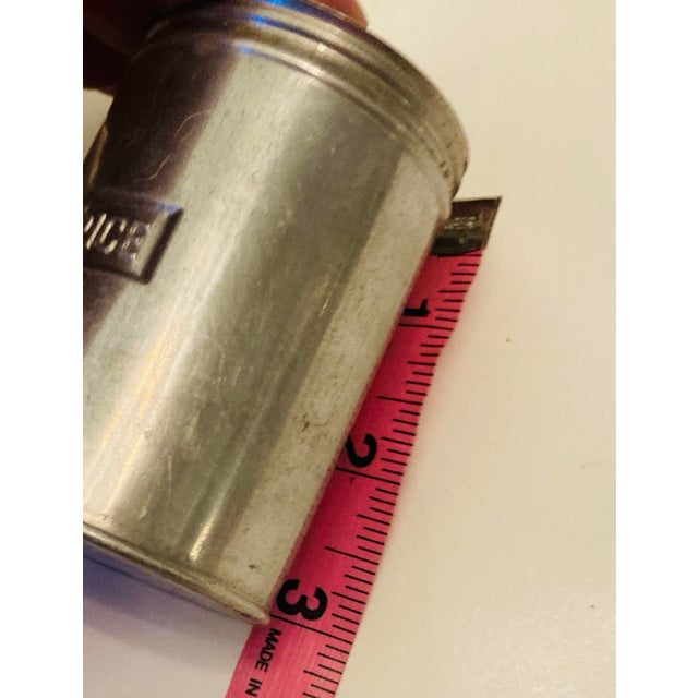 Early 20th Century Spice Shakers in Tin Metal- a Pair For Sale - Image 9 of 11