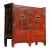 Antique Chinese Red Lacquer Cabinet With Hidden Compartment For Sale