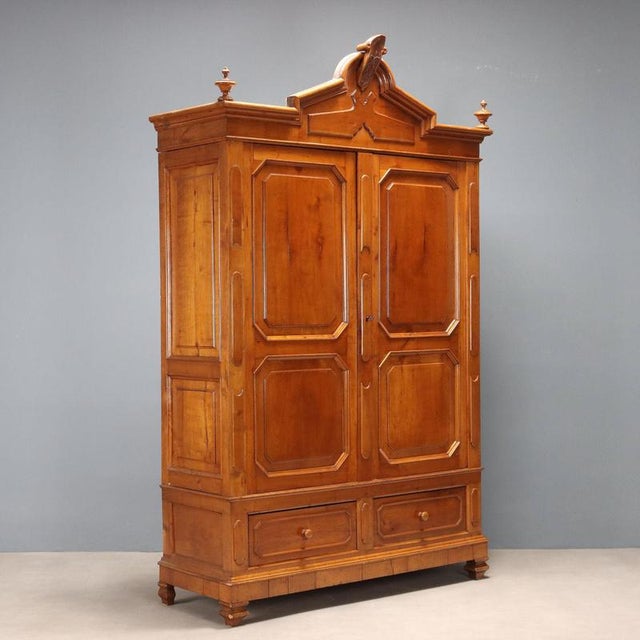 Umbertino Cherrywood Wardrobe, Italy, Late 19th Century For Sale - Image 10 of 10