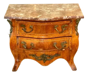 19th C. French Louis XV Miniature Walnut Commode