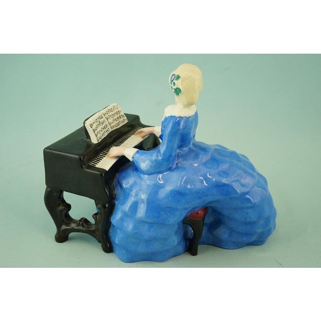 20th Century Ceramic Sculpture of Lady on a Piano by Bertold Loffler for Wiener Keramik in Powolny, Austria For Sale - Image 12 of 18