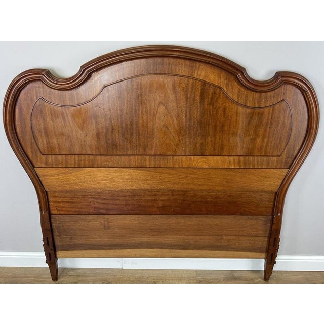 Antique French Walnut Double Bed Carved Headboard For Sale - Image 3 of 12