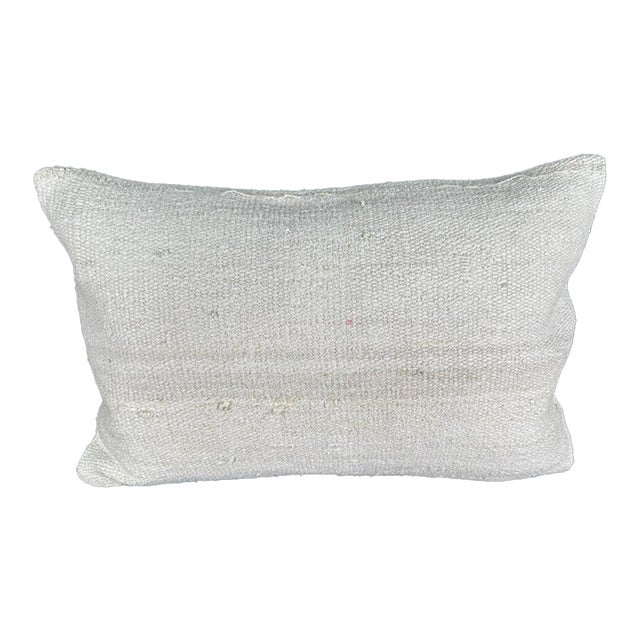 Turkish Hemp Pillow Cushion Natural Beige Pillow Cushion Cover 16" x 24" For Sale
