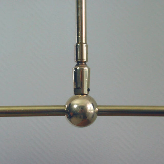 Metal Mid-Century French Black Double Cone Diabolo Pendant Chandelier, 1950s For Sale - Image 7 of 15