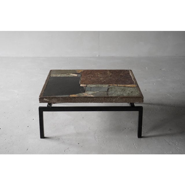 1960s Early Paul Kingma Square Slate Coffee Table, Netherlands, 1960s For Sale - Image 5 of 7