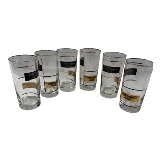 1960s Golden Eagle High Ball Glasses Set of 6 For Sale