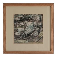Henri Darnaud, Composition, Mixed Media on Paper, Framed For Sale