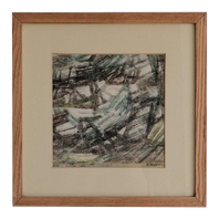 Henri Darnaud, Composition, Mixed Media on Paper, Framed