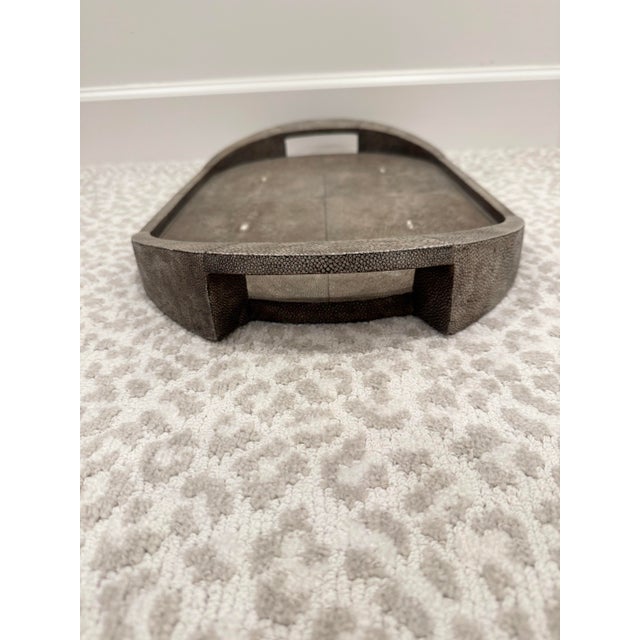 1990s Oval R & Y Augousti Shagreen Tray For Sale In Chicago - Image 6 of 9