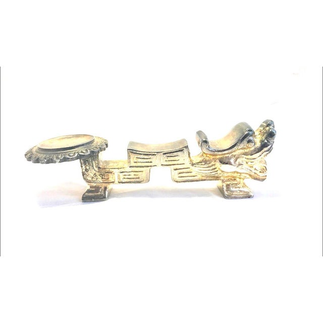 Chinoiserie Silver Dragon Serving Spoons & Holder Set of 3 Chairish