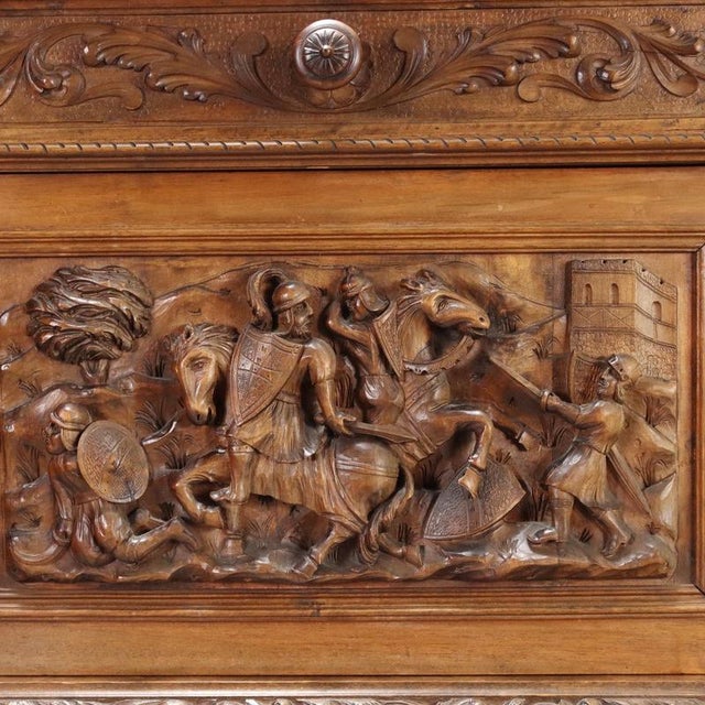 Wood Antique Italian Cupboard in Walnut For Sale - Image 7 of 16