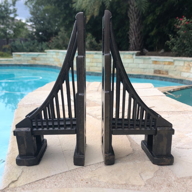 Architectural Cast Iron Suspension Bridge Bookends a Pair Chairish