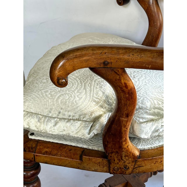 Late 19th Century English Yew Wood Captain's Chair For Sale - Image 9 of 10