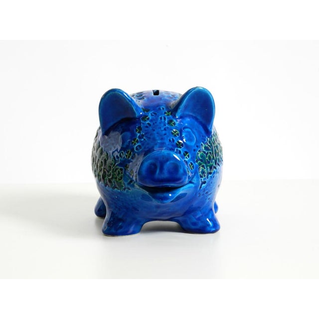 Large Rimini Blu Ceramic Pig Money Box by Aldo Londi for Bitossi Italy, 1960s For Sale - Image 6 of 18