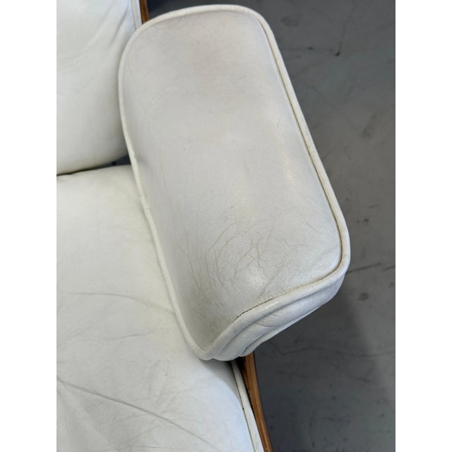 1980’s Rosewood and White Leather Herman Miller Eames Lounge Chairs For Sale - Image 9 of 13