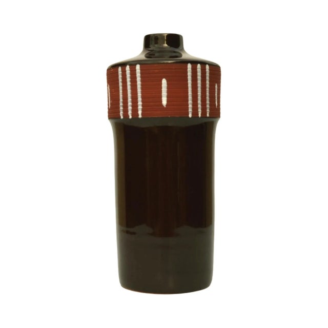 Brown Ceramic Vase, Keralit Litomyšl, Czechoslovakia, 1960s. For Sale - Image 8 of 8