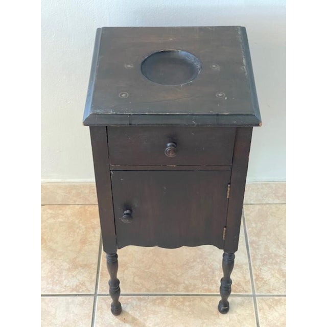 Handcrafted Copper Lined Wood Side Table W Pitcher Space For Sale In Miami - Image 6 of 18