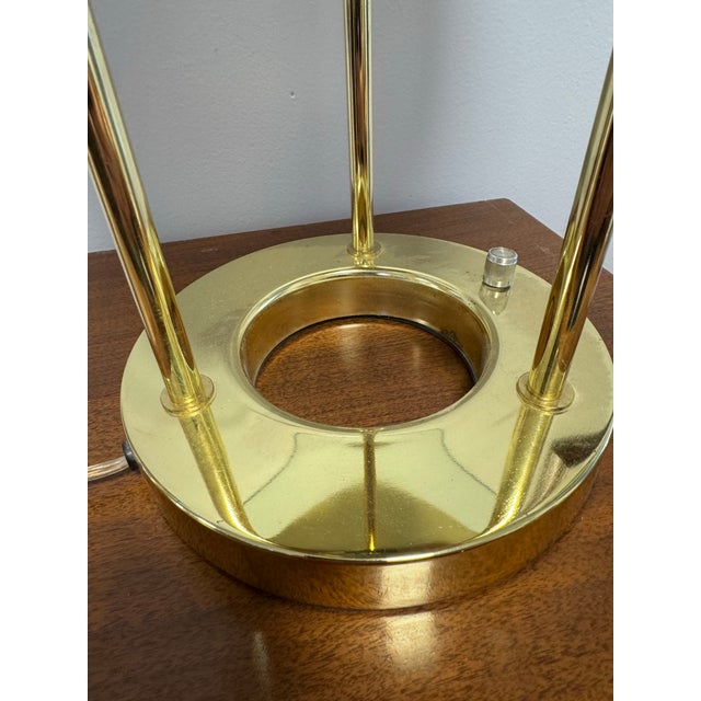 Postmodern Robert Sonneman "Saturn" Halogen Table Lamp for George Kovacs, C. 1980 — Brass & Glass For Sale - Image 3 of 10