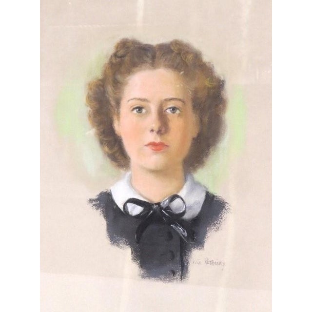 Realism Mid-Century Watercolor Portrait by Vita Petrosky Solomon (1916-2005) For Sale - Image 3 of 5