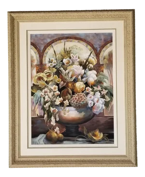 1980s "Sentiment" Elizabeth Horning Still Life Oil Painting, Framed