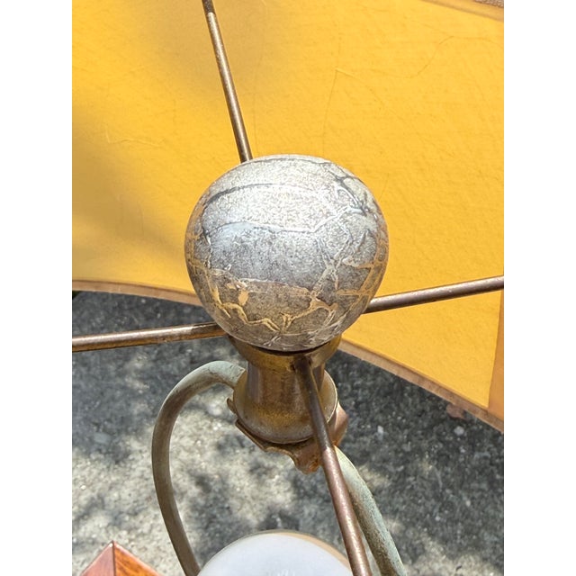 1980s Vintage Post-Modern Art Deco Black Ceramic Table Lamp For Sale - Image 5 of 15