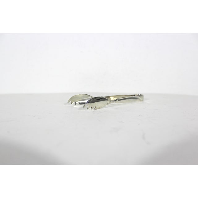 Silver 1956 Vintage Silver Sugar or Ice Tongs With Lobster Claw Tips Bar Cart Styling Rogers Flair For Sale - Image 8 of 12