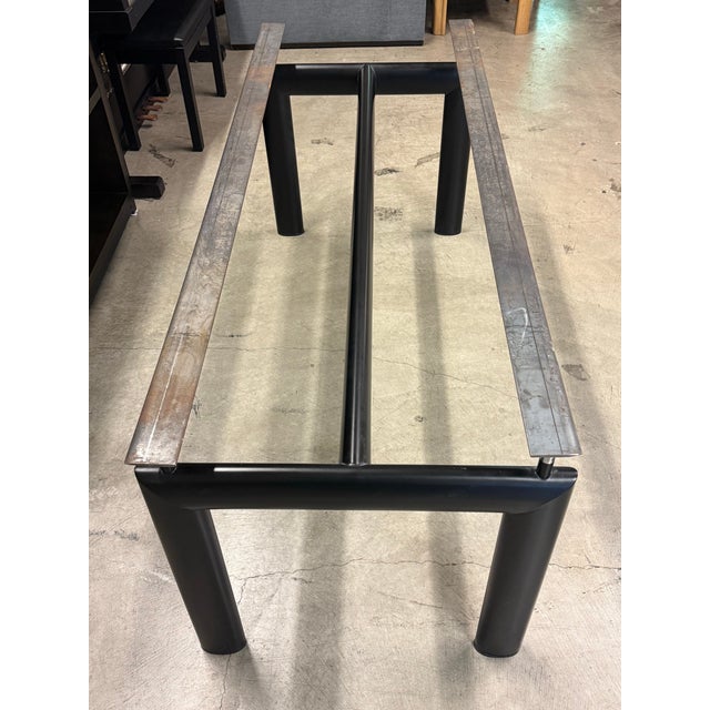 Black Le Corbusier Lc6 Tube D’Avion Base + Bespoke Granite Top Dining Table For Sale - Image 8 of 12