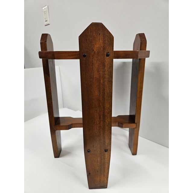 Mahogany Arts and Crafts Mission Plant Stand For Sale - Image 6 of 14