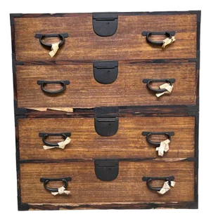 Japanese Kimono Tansu Chest of Drawers, 1890s