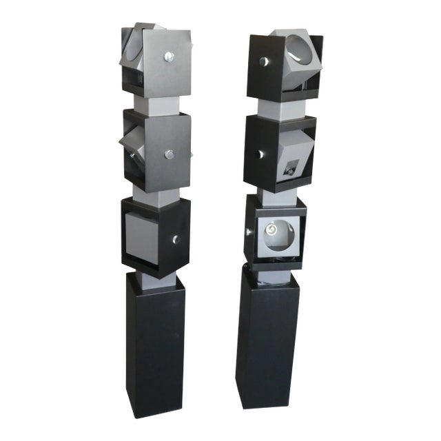 Irving Richards Arteluce Swivel Floor Lamps Restored - a Pair For Sale