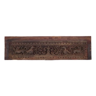 Indian Carved Panel with Yalis and Annapakshi Decoration For Sale