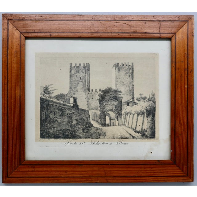 A rare and historically documented pair of antique engravings depicting Roman architectural subjects, drawn by the...