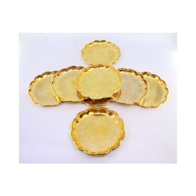 Bread Plates in Gilded Silver with Engraved Plant Motifs, Set of 8 For Sale - Image 4 of 7