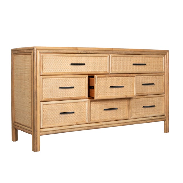 Wood Bermuda Eight-Drawer Dresser - Natural For Sale - Image 7 of 11