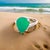 Traditional Natural Emerald Diamond Ring Size 7 14k White Gold 7.17 TCW Certified For Sale - Image 3 of 18