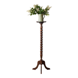 Antique English Plant Stand Bobbin Leg