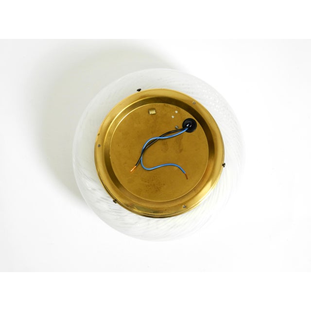 Swirl Flush Mount in Glass and Brass Base, 1980s For Sale - Image 16 of 18