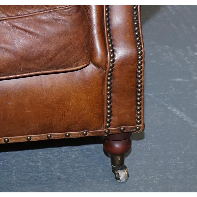 Brown Halo Balmoral Heritage 2-Seater Sofa in Brown Leather from Timothy Oulton For Sale - Image 8 of 15