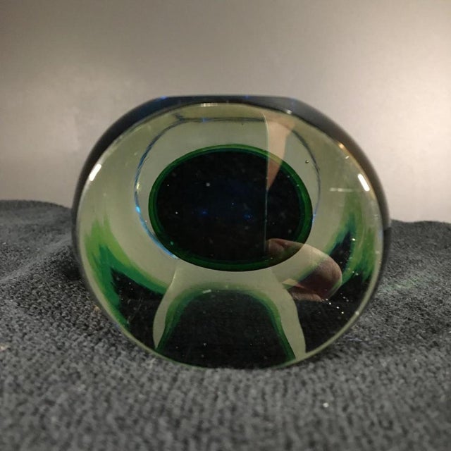 Blue and Green Sommerso Murano Glass Vase by Flavio Poli for Murano, 1960s For Sale - Image 13 of 14