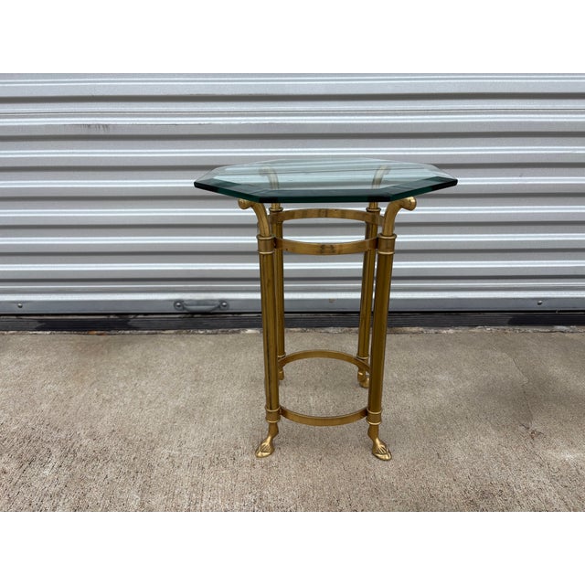 1970s Brass and Glass Side Table Attributed to La Barge For Sale - Image 11 of 11
