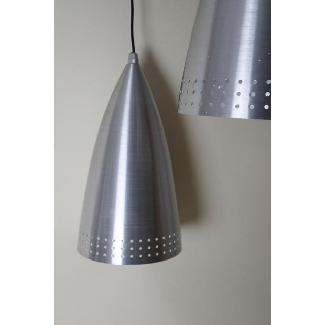 1990s Mid-Century Italian Aluminum Cone Pendant Lights by Ideal Light, 1990s, Set of 2 For Sale - Image 5 of 18
