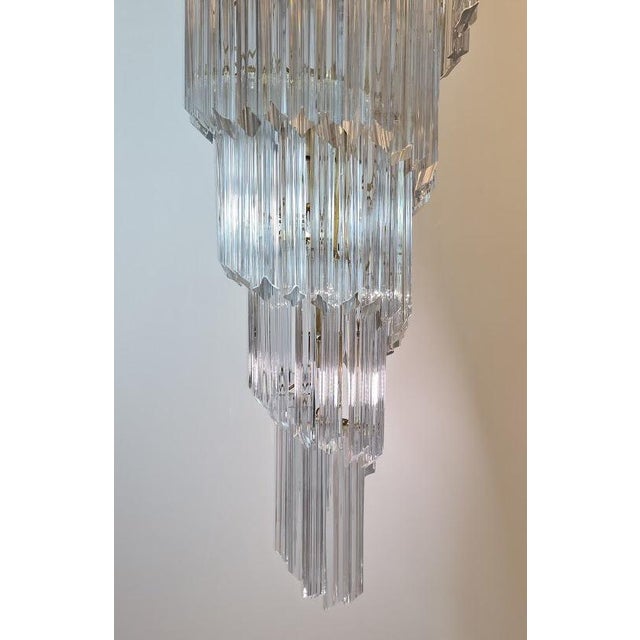 Very Large Vintage Italian Murano Glass Spiral Chandelier 55" For Sale - Image 9 of 12