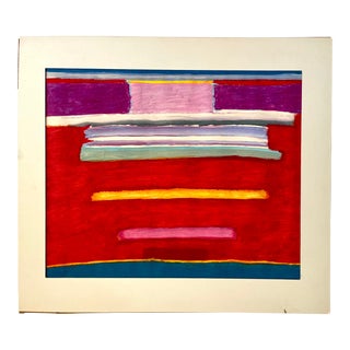 1968 "Turkish Landscape #19" Oil Pastel on Paper by California Artist Louise Smith For Sale