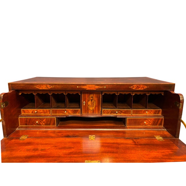 Wood Late 18th Century Beautiful English Georgian Mahogany Drop Front Secretaire Chest / Butler Chest For Sale - Image 7 of 16