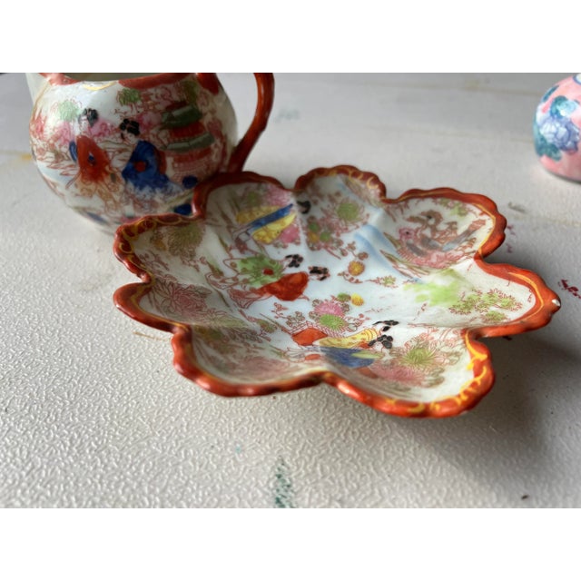 1970s Asian Chinoiserie Plate and Pitcher Set- 2 Pieces For Sale - Image 9 of 12