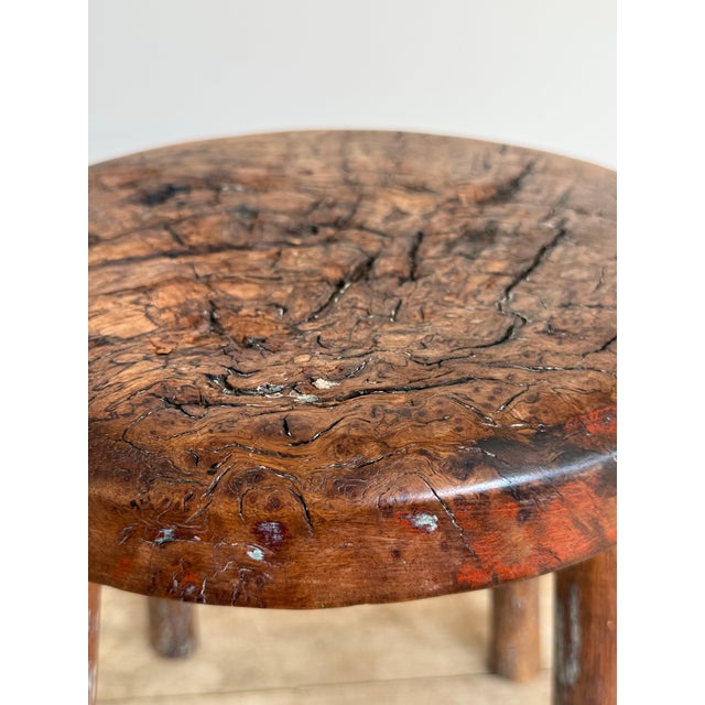 Early 20th C Primitive Round Stool For Sale In Boston - Image 6 of 10