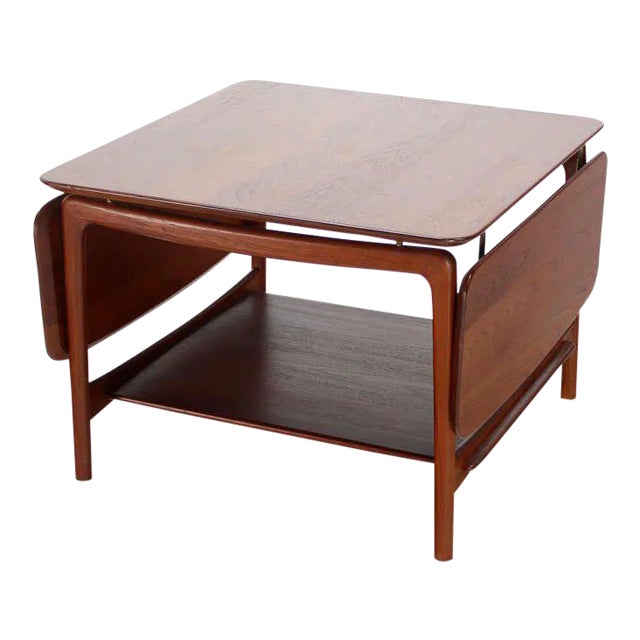 Square Solid Teak Drop Leaf Coffee End Table Chairish