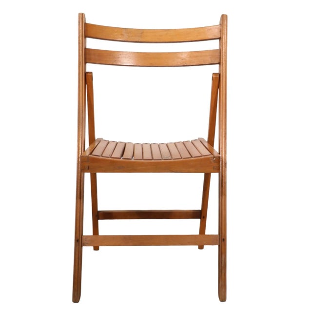 Nice folding Mid Century Industrial style dining height chair, made in Yugoslavia, circa 1950/60's. The chair is in very...