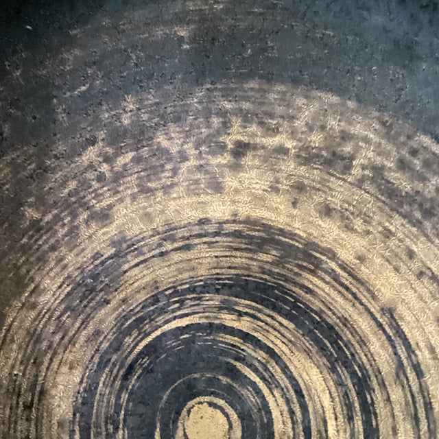 Mid 20th Century Stoneware Shallow Centerpiece Bowl With Asian Marks on the Bottom For Sale - Image 4 of 12