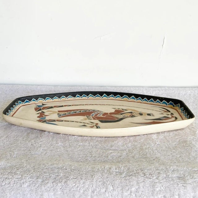 Hand Painted Middle Eastern Platter For Sale - Image 4 of 8